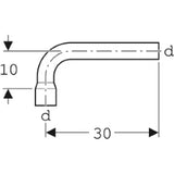 GEBERIT GE Spuelbogenverlaengerung 90 Gr., weiss   – 118.011.11.1
