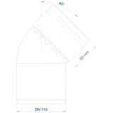 POLOPLAST PO Bogen POLO-KAL 3S DN 110/45Grad  – 102532