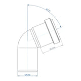 POLOPLAST PO Bogen POLO-KAL NG DN 40/67Grad   – 02113