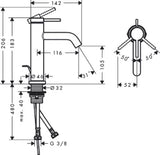 HANSGROHE HG Tecturis S WTM 110 mit Zugstangen-Ablaufgarnitur chrom  – 73310000