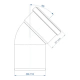 POLOPLAST PO Bogen POLO-KAL NG DN 110/45Grad   – 02142