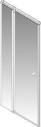 PALME Palme Top Drive R Pendeltür an Fixteil 980x2000mm ESG klar Alusilber  – TOTD210/H1/20