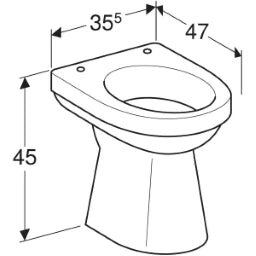 GEBERIT SANITAER Geberit Renova Comfort Flachspül-WC, 6l bodenst., Abg. i.senkr., H:450mm, weiß  – 218511000