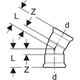 GEBERIT GE Mapress Edelstahl Bogen 30 Gr. d35mm  – 36125