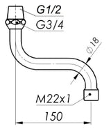 SCHMIEDL GS S-Auslauf 13mm mit Perla Düse   – GS0013-160P