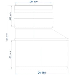 POLOPLAST PO Übergangsrohr POLO-KAL XS DN 160/110  – 102287
