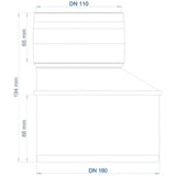 POLOPLAST PO Übergangsrohr POLO-KAL XS DN 160/110  – 102287