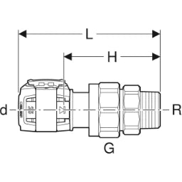 GEBERIT GE FlowFit Uebergangsverschraubung SiBr mit AG d20mm x R3/4   – 620.591.00.1