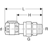 GEBERIT GE FlowFit Uebergangsverschraubung SiBr mit AG d20mm x R3/4   – 620.591.00.1