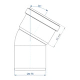 POLOPLAST PO Bogen POLO-KAL NG DN 75/30Grad   – 02131
