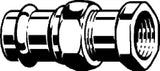 VIEGA Viega Verschraubung mit SC Sanpress 2262 flachdichtend in 54mm x Rp2 Rotguss   – 222 017