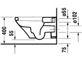 DURAVIT Duravit DuraStyle Wand-WC Tiefspüler 620mm, weiß   – 2537090000