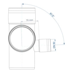 POLOPLAST PO Eckdoppelabzweig POLO-KAL XS DN 110/110/50/87Grad  – 102291