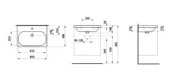 LAUFEN Laufen Lua Waschtisch unt.bauf. 81008.4 650x460 1HL mÜL weiß  – H8100840001041