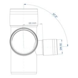 POLOPLAST PO Eckdoppelabzweig POLO-KAL XS DN 90/90/50/87Grad  – 102826