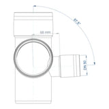 POLOPLAST PO Eckdoppelabzweig POLO-KAL XS DN 90/90/50/87Grad  – 102826