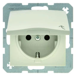 BERKER Steckdose SCHUKO mit Klappdeckel S.1 wei ß glänzend   – 47518982