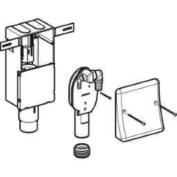 GEBERIT GE UP Siphon fuer Geraete mit UP-Kasten 2 Anschluesse, Abdeckplatte Edelstahl   – 152.233.00.1