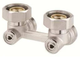 VOGEL&NOOT VN Zweirohrhahnblock E-Form 3/4"AG HK-Anschl. 3/4"AG Eurokonus, absperrbar  – Z03TP004001310J