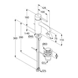 KLUDI Kludi Bozz Waschtisch-Einhandmischer mit Ablaufg., chrom, 5L/min bei 3bar   – 382700576