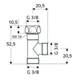 SCHELL SCHELL T-Stück 3/8" chrom f.NA-u.Spültischventile  – 27 028 06 99