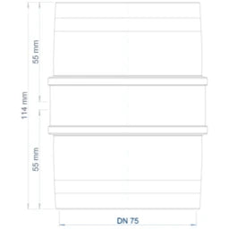 POLOPLAST PO Doppelmuffe POLO-KAL 3S DN 75  – 102722