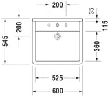 DURAVIT Duravit Starck 3 Waschtisch Vital 600mm mit ÜL, mit HLB, 1 HL, weiß   – 0309600000
