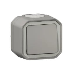LEGRAND FR AP Taster 10 A, Steckklemmen (SL), IP 55, IK 08, Grau  – 069720L