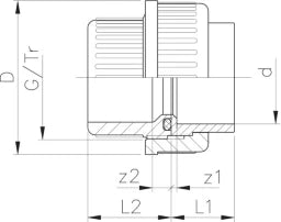 FISCHER GEORG GF Verschraubung PVC-U/EPDM d 16   – 721510105