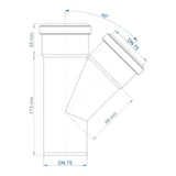POLOPLAST PO Abzweig POLO-KAL NG DN 75/75/45Grad   – 02221