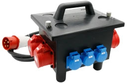 GIFAS Vollgummi Steckdosenv.mobil BR62HT schw. IP44,1xCEE32A,2xCEE16A,3xSchuko,FI,LS,  – 136942