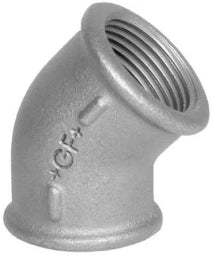 FISCHER GEORG FITTINGS Knie 45° Fig. 120 2" verzinkt   – 770120209