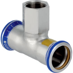 GEBERIT GE Mapress Edelstahl Gas T-Stk. mit Abgang d35mm x Rp1/2 x 35mm  – 34059