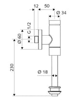 SCHELL SCHELL Urinal Druckspüler SCHELLOMAT mit Serviceabsperrventil 1/2" chrom  – 02 477 06 99