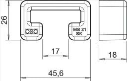 OBO Schutzkappe gespritzt zu Schiene MS 21 4 1x21 Polyethylen pastellorange RAL 2003  – 1122902