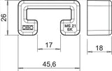 OBO Schutzkappe gespritzt zu Schiene MS 21 4 1x21 Polyethylen pastellorange RAL 2003  – 1122902
