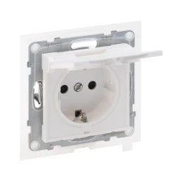 LEGRAND SEANO Schuko-Steckdose, SL, erhöhter Ber ührungsschutz, Klappdeckel IP44, UW  – 765124