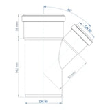 POLOPLAST PO Abzweig POLO-KAL NG DN 90/50/45Grad   – 02210