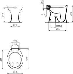 IDEAL-STANDARD Id.St. Eurovit Standklosett Abgang senkrecht, weiß  – V313101
