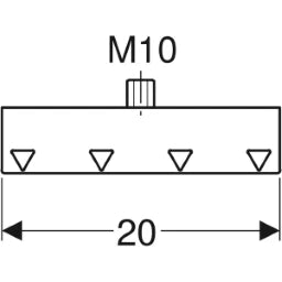 GEBERIT GE Pluvia Verbindungselement M10x20mm Tragschiene, Stahl, verzinkt   – 362.864.26.1