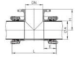 HAWLE System2000 MMA-Stueck Fig.8525 PN10/16 f.PE/PVC DN 100/110 mm m.Abg.DN  80 mm   – 5013067