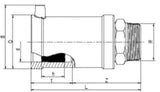 ALIAXIS Frialen Uebergangstk PE/Mssg. Type MUN OEVGW-gepr. f. Wasser PN16 da 32 x25AG   – 612712