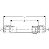 GEBERIT GE FlowFit Langkupplung SiBr d50mm   – 620.025.00.1