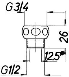 SCHMIEDL GS Reduktionsnippel 1/2" AG x 3/4" IG   – GS1657
