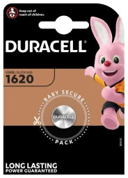 DURACELL Lithium Knopfbatterie 3V CR1620, DL1620, 1er Blister   – 030367