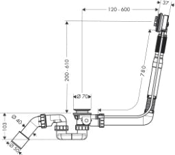 HANSGROHE HG Exafill S Grundkörper für Sonderwannen   – 58116180