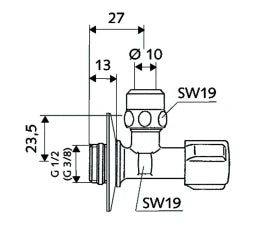 SCHELL SCHELL 1/2" Eckventil ohne Rosette  – 04 912 06 99