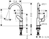 HANSGROHE HG Logis Waschtischmischer 210 Schwenkauslauf, chrom   – 71131000