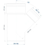 POLOPLAST PO Abzweig POLO-KAL XS DN 160/110/45Grad  – 102242