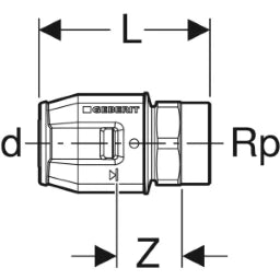 GEBERIT GE PushFit Uebergang IG Messing d20mm x Rp1/2   – 651.561.00.1